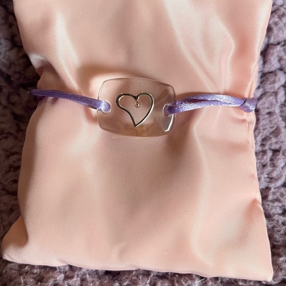 🇫🇷Philippe Tournaire PARIS- HEART BRACELET AMOUR LINK EMOTION IN GOLD- LILAC - Picture 3 of 7
